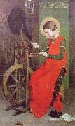 Marianne Stokes St Elizabeth of Hungary Spinning for the Poor USA oil painting artist